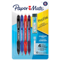 Paper Mate Profile Mech Mechanical Pencil Set, 0.7 mm #2 Pencil Lead, Includes Lead and Eraser Refills, Assorted Barrel Colours, 4 Count