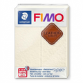 Pure high-resolution photo: the STAEDTLER FIMO Leather Effect 57g ivory/white block.