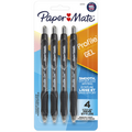 Paper Mate Profile Retractable Gel Pens, Medium Point (0.7 mm), Black, 4 Count