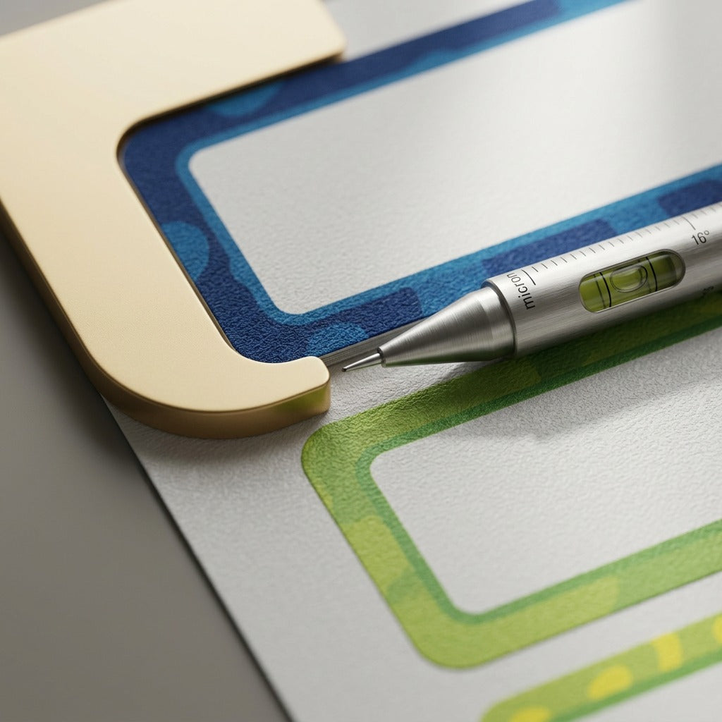 Macro view showcasing durable film texture, distinct border gradients, and sharp material thickness difference.