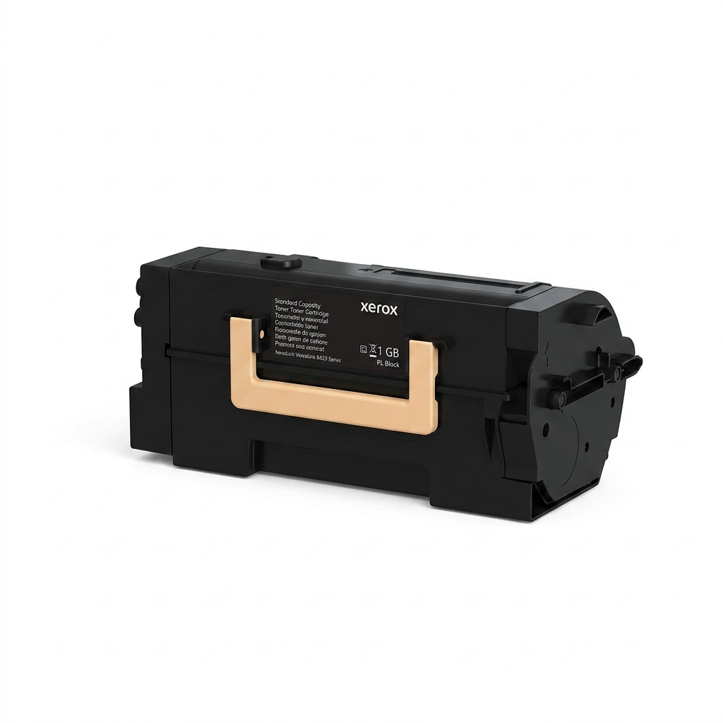 A close-up photograph of the Xerox VersaLink B625 Black Toner Cartridge, 006R04668, against a pure white background.
