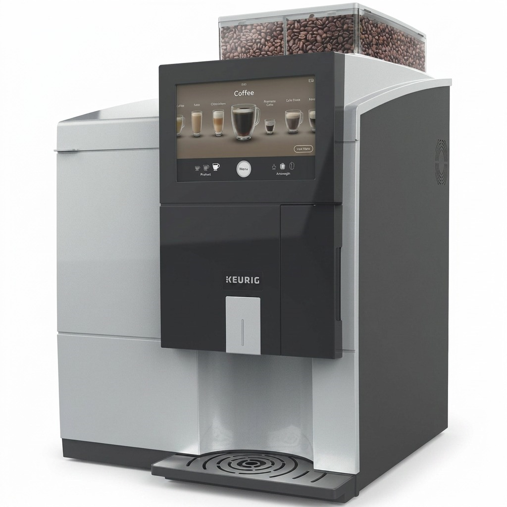 A crisp, high-resolution hero image of the Keurig Eccellenza Touch commercial coffee brewer on a pure white background.