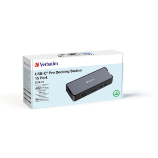 Verbatim USB-C Pro Docking Station 15-in-1 - Triple 4K Display, 100W PD, 8K Support
