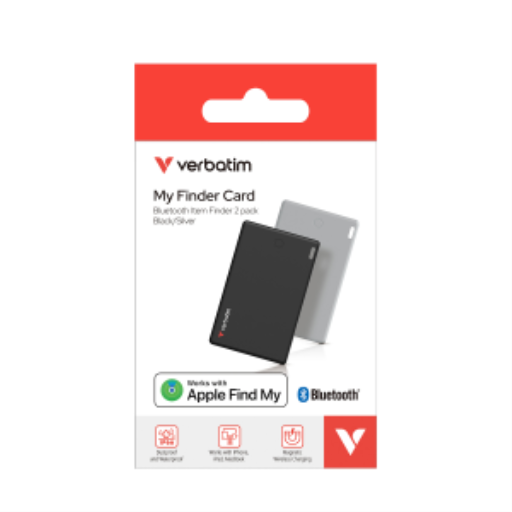 Verbatim My Finder Card Bluetooth Item Finder 2pk - Blk, Slv