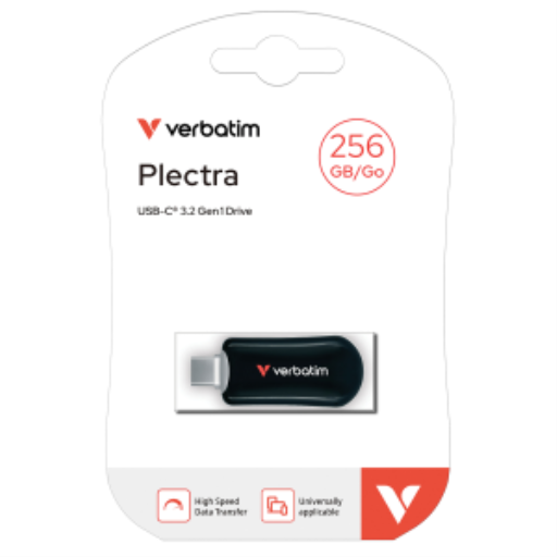 Verbatim Plectra USB-C Flash Drive Black 256GB