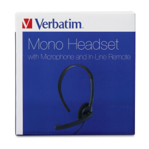 Verbatim Mono Headset with Mcrophone/Remote