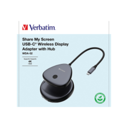Verbatim USB-C Wireless 4K HDMI Adapter with USB Hub WHA-02