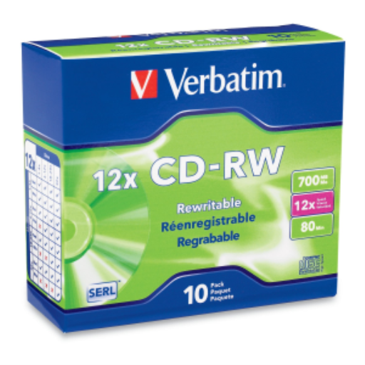 Verbatim CDRW 80/700 12X AZO VRB 10SC.BX OPP SERL