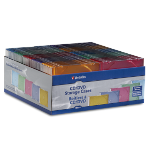 Verbatim CD/DVD/BDR Color Slim Cases 100pk