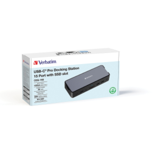 Verbatim CDS-3 USB-C Docking Station 15-in-1 with SSD enclosure