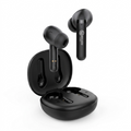 Wicked Audio Mojo 500 Black true wireless earbuds and open charging case hero shot.
