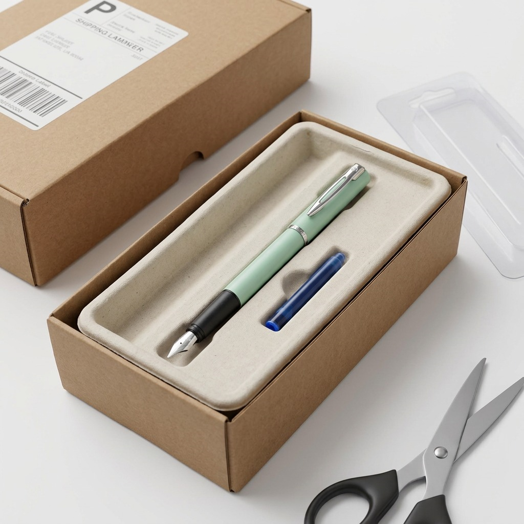 A pristine Waterman Allure fountain pen and cartridge set arrives in perfect condition within a padded protective box.