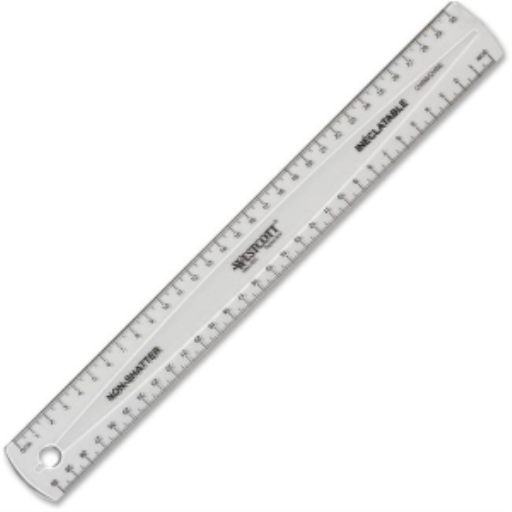 30cm Clear Non-Shatter Ruler / 
R?gle in?clatable transparente 30cm