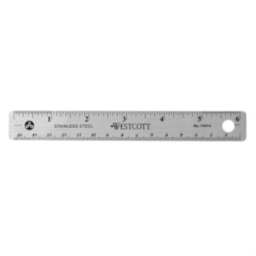 15cm/6? Stainless Steel Cork Backed Ruler 
R?gle en acier inoxydable endos de li?ge caoutchout?, 15cm / 6 po