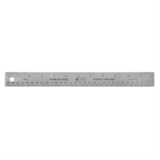 30cm/12? Stainless Steel Cork Backed Ruler 
R?gle en acier inoxydable endos de li?ge caoutchout?, 30cm / 12 po