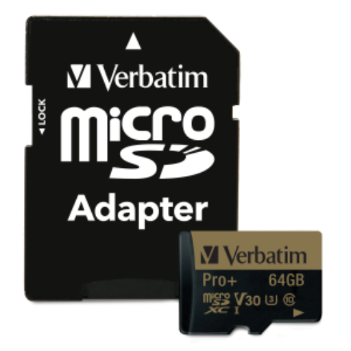 Verbatim #64GbPro+ 600X microSDXC UHS1 V30U3 Cl10
