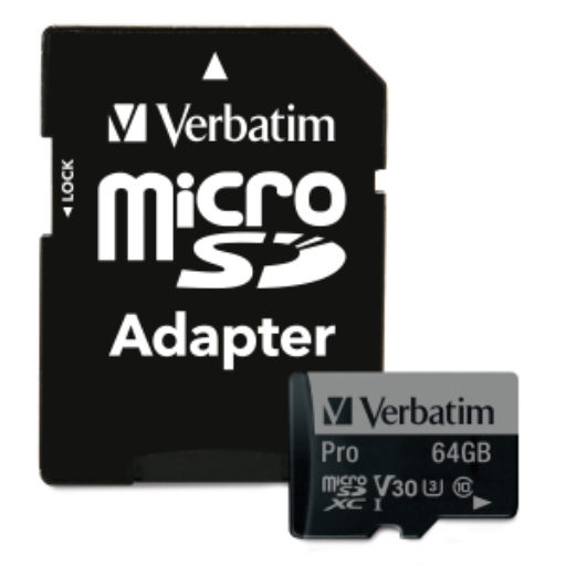 Verbatim #64Gb Pro 600x microSDXC UHS1 V30U3Cls10