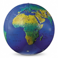 A high-resolution product photograph of an inflated Replogle 12-inch Blue Ocean topographical globe, centered against a pure white background.