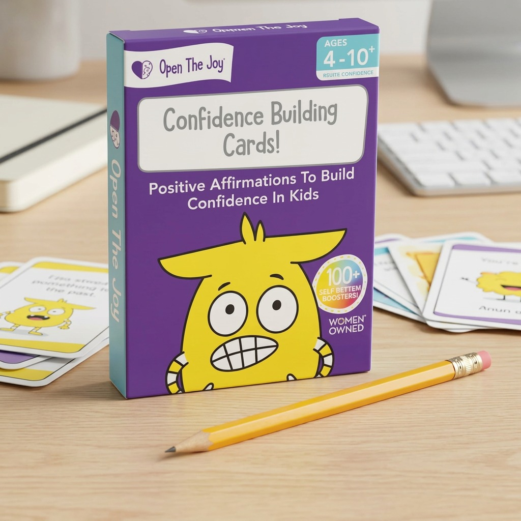fdmt Confidence Building Cards with a standard pencil on a light wooden table.