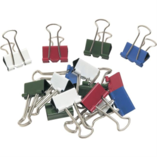 Fold Back Clips 19mm ? 3/4", Assorted Colors ? 25 Per Package / Pince-notes 19mm ? 3/4 po, couleurs assorties ? 25 par paquet