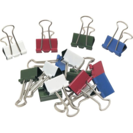 Fold Back Clips 19mm ? 3/4", Assorted Colors - 100 Per Box / Pince-notes 19mm ? 3/4 po, couleurs assorties - 100 par boite