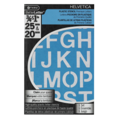 Helvetica Stencil 3/4? and 1?
Pochoir Helvetica de 3/4 po et 1 po
