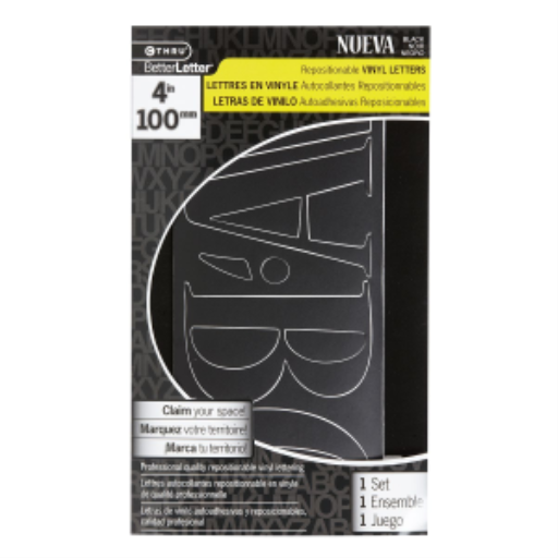 4? Nueva Repositionable Vinyl Letters, Black Lettres en vinyle amovibles de 4 po Nueva, noires