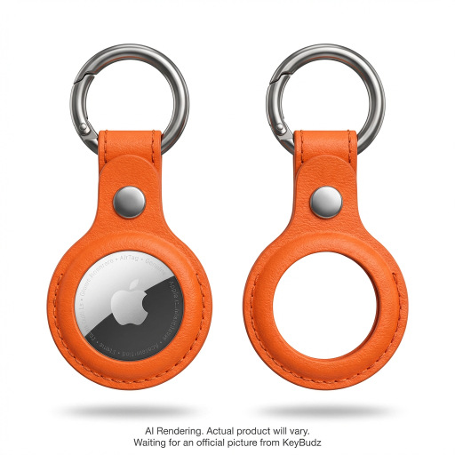 AirTag Snap Ring Keyring Electric Orange (2 Pack)