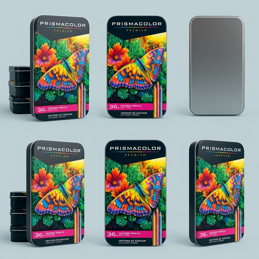 A matrix of six views of the Prismacolor 36-count, showing front and various angles.