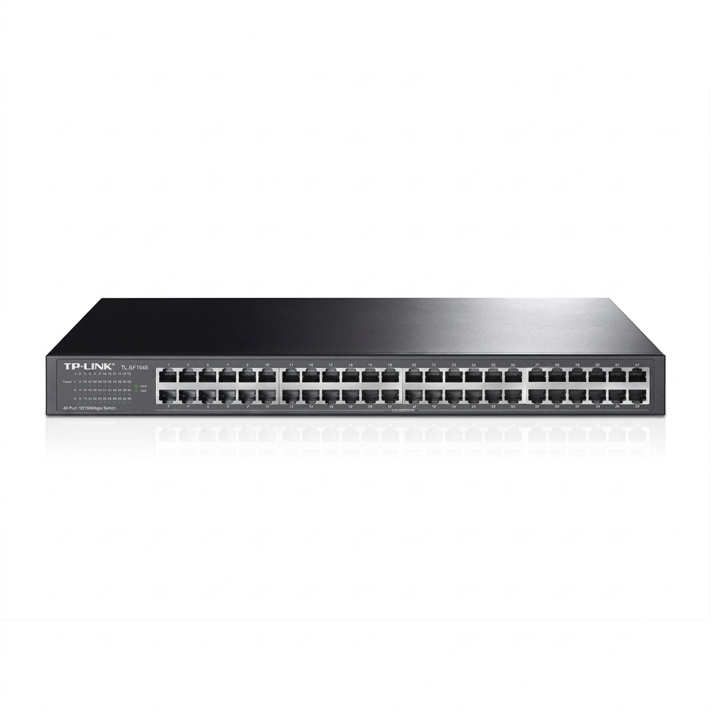 A sharp, centered hero shot of the TP-Link 48-port switch on a pure white background.