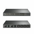 High-resolution hero shot of the TP-Link S6500-24M4Y rack switch, front view, pure white background.
