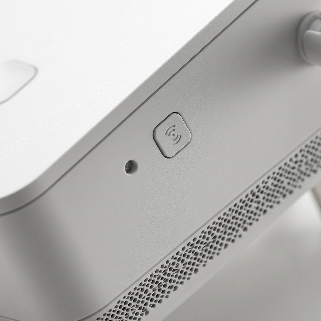 This is a detailed close-up of a TP-Link range extender.