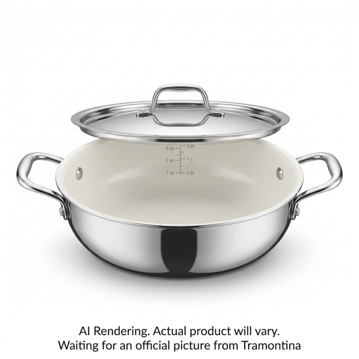 Tramontina 2.7Qt Cov Kadai-Ss Tpc-Cer-Nat-Ark