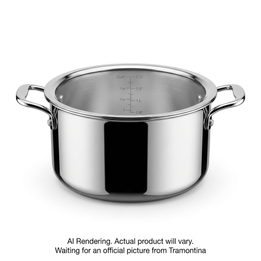 Tramontina Utsava Tri-Ply Clad Stainless Steel Covered Tope Patila, 3.6 qt.