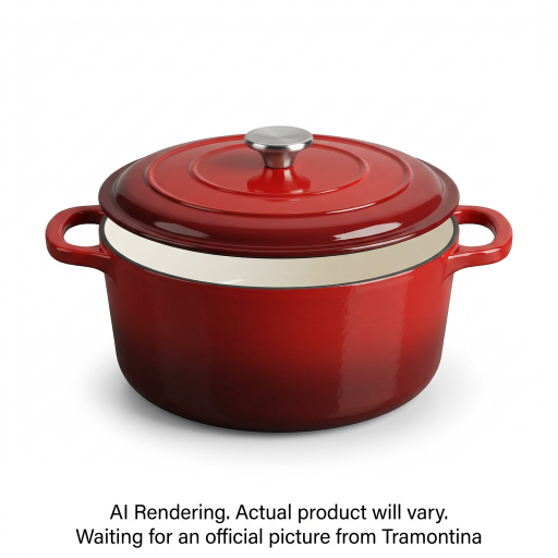Tramontina 6.5 Qt Covered Round Dutch Oven - Cast Iron - S1000 - Pe - Gradated Red - Ss Knob - Gourmet