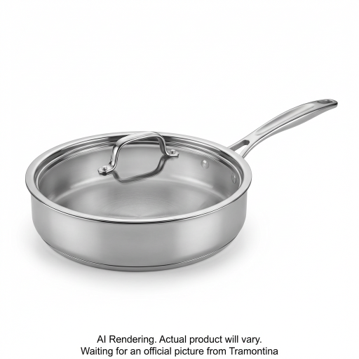 Tramontina 3 Qt Covered Deep Saute Pan- Tri-Ply Clad - Gourmet