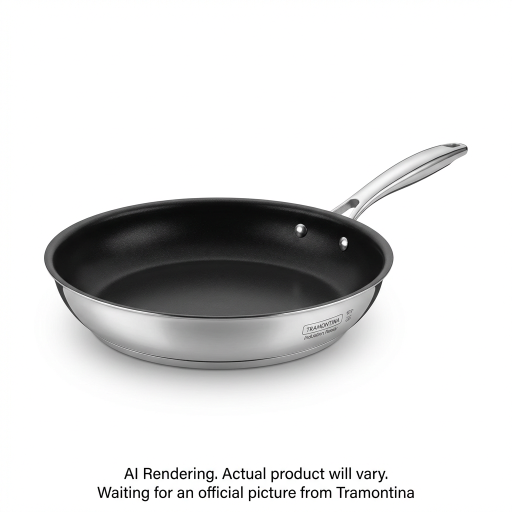 Tramontina 10 In Saute Pan - Stainless Steel - Nonstick - Tubular Ss Handle