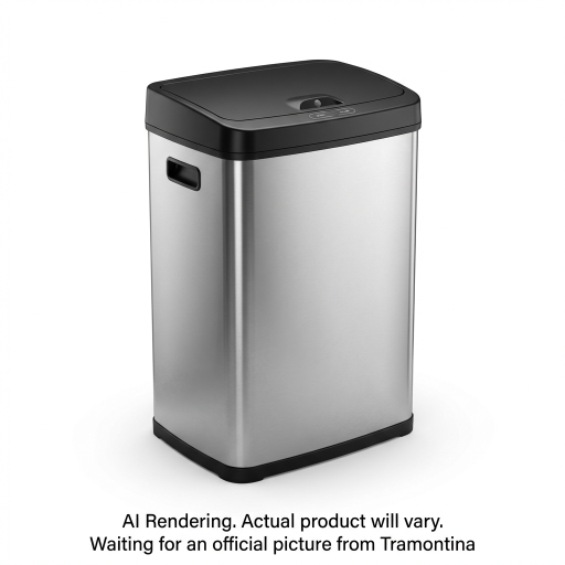 Tramontina 13 Gal Trash Can-Sensor-Nat-Rect-Tram