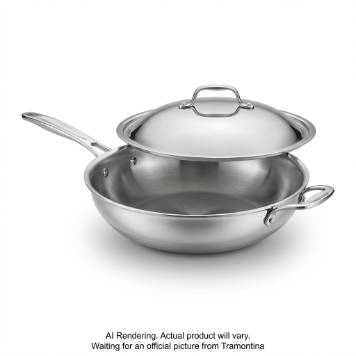 Tramontina Signature 12.5 Inch Tri-Ply Clad Stainless Steel Wok