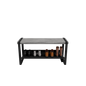 (CUSMA form attached) Sturdy practical entryway bench / 43" wide / GREY WOLF wood stain / Black shelf & frame / Store 3 pairs / Rakabot Moderno