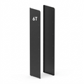 Matte black Rakabot Titan 6 Tier side panels with white '6T' marking on a pure white background.