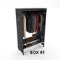 (CUSMA form attached) Zeus Mobile Coat and boot rack / 2 Tier / Shelf 46.25" grey / Mate black Frame / Store 10 pairs /Box 1 of 2
