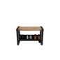 (CUSMA form attached) Sturdy practical entryway bench / 34" wide / WHISKY wood stain / Black shelf & frame / Store 3 pairs / Rakabot Moderno