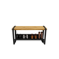 (CUSMA form attached) Sturdy practical entryway bench / 43" wide / HONEY wood stain / Black shelf & frame / Store 3 pairs / Rakabot Moderno