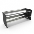 Rakabot Titan TIT247-SS-BLACK: 2-tier stainless steel and black shoe and boot rack on white background.