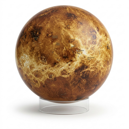 A high-resolution, centered view of the Replogle Astronomy Magazine Venus Globe on a white background.