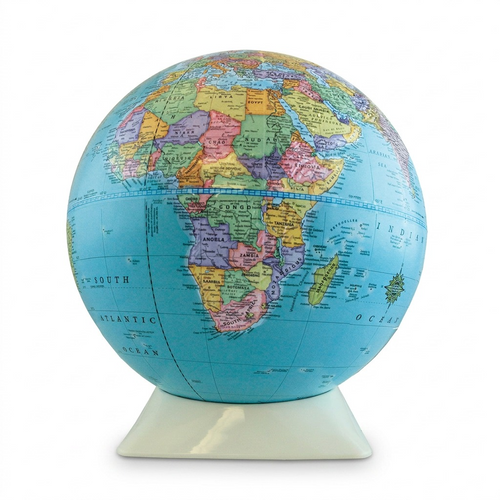 A high-resolution, centered photograph of the Replogle Globes Apollo 9-inch blue ocean desk globe.