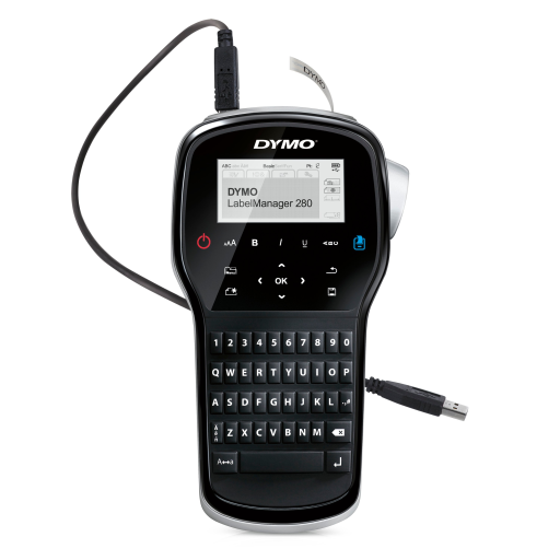 DYMO LabelManager 280 Rechargeable Portable Label Maker, Easy-to-Use, One-Touch Smart Keys, QWERTY Keyboard, PC and Mac Connectivity, For Home & Office Organization