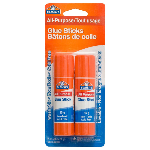 Elmer's All-Purpose Glue Sticks, Washable, Non-Toxic, 15 g, 2 Count