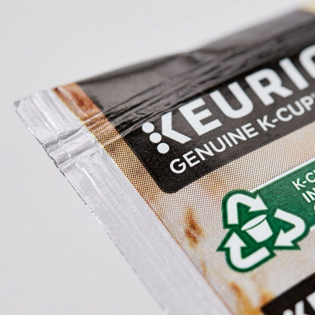 A macro photo details a 24-count bag, showing texture and precise, legible print.